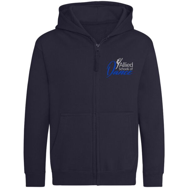 Youth Allied Dance Navy Zipped Hoodie Thumbnail