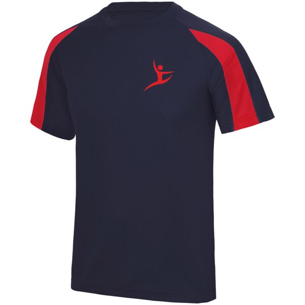 Youth Bulmershe Gymnastics Navy/Red Contrast T-Shirt Thumbnail