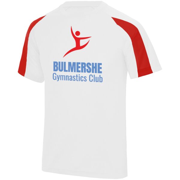 Youth Bulmershe Gymnastics White/Red Contrast T-Shirt Thumbnail